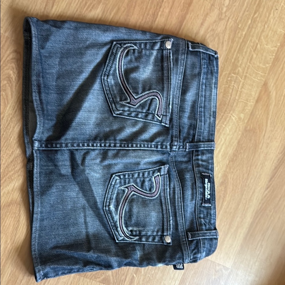 Rock & Republic Denim Skirt pink R vintage 25 see pics